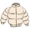 Rough hatching vintage drawing of the down jacket