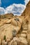 Rough-hewn steps in a rock face