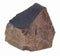 rough hyalobasalt ( tachylite) stone on white