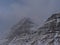 Rough landscape of rugged, snow-covered mountain with steep slopes near GrundarfjÃ¶rÃ°ur on SnÃ¦fellsnes, west Iceland in winter.