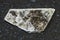 Rough muscovite common mica on black granite