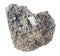 rough Peridotite rock with Phlogopite on white