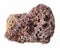 rough red and brown pumice stone on white