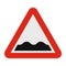 Rough road icon, flat style.