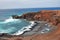 Rough and rocky coast of spanish volcanic island lanzarote