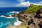 Rough and rocky shore at north-west coast of Maui, Hawaii