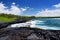 Rough and rocky shore at south coast of the Big Island of Hawaii