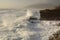 Rough sea storm. Cavi di Lavagna. Tigullio gulf. Genoa province. Liguria. Italy