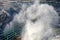 Rough Sea Waves Crashing Over a Pier, mediterranean sea, ligurian coast, Italy.