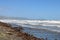 Rough sea on windy day, Raumati Beach New Zealand