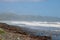 Rough sea on windy day, Raumati Beach New Zealand