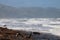 Rough sea on windy day, Raumati Beach New Zealand