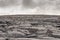 Rough stone terrain in Burren National park, county Clare, Ireland. Cloudy sky