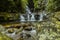 Rough stones near waterfall