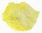 rough sulfur (sulphur, brimstone) stone on white