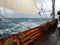 Rough weather in the Atlantic Ocean, under sail