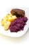 Roulade, red cabbage and potatoes