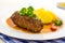 Roulades beef on plate with potato, sauce