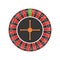 Roulette casino wheel. American roulette wheel. European casino game. Icon of las vegas gambling top view. Circle of fortune on