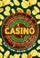 Roulette wheel, golden coins. Casino gambling game