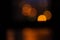 Round abstract geometric colored bright orange lights, many circles, night city