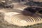 Round agricultural terraces Moray made by Inca empire near Cusco, Peru