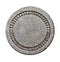 Round ancient ornamental carved stone frame with floral ornaments