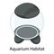 Round aquarium habitat icon, isometric style