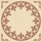 Round arabic vector ornament on light beige patter