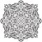 Round asymmetrical decorative element - lace mandala in zentangle style. Stylized vector flower for design or tattoo.