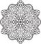 Round asymmetrical decorative element - lace mandala in zentangle style. Stylized vector flower for design or tattoo.