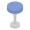 Round backless chair icon, isometric style