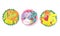 Round Badges with Animals and Year Number for Kids Birthday Celebration Vector Set