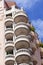 Round balconies in apartment bloc in Monte Carlo, Monaco