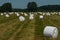 Round bales on a meadow