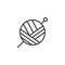 Round ball with thread line icon
