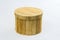 Round Banana Fiber Box with closed lid. Round shaped. Eco-friendly container