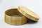 Round Banana Fiber Box with open lid. Round shaped. Eco-friendly container