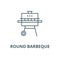 Round barbeque vector line icon, linear concept, outline sign, symbol