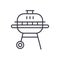 Round barbeque vector line icon, sign, illustration on background, editable strokes