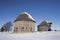 Round barns in wintertime