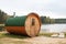 Round barrel sauna