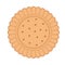 Round biscuit cracker icon, flat style