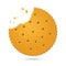 Round Biscuit Crackers With Bite Marks Vector Illustration