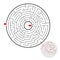 Round black labyrinth on white background. Children maze. Game for kids. Children puzzle. Help find a way out.