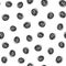 Round black scribbles on white background. Trendy seamless pattern.