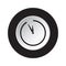 Round black, white button - last minute clock icon