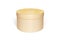 Round blank wooden box mock up isolated. Small wood case design
