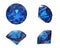 Round blue gemstone on white background. Benitoit. Sapphire. Io