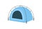 Round blue tent semi flat RGB color vector illustration